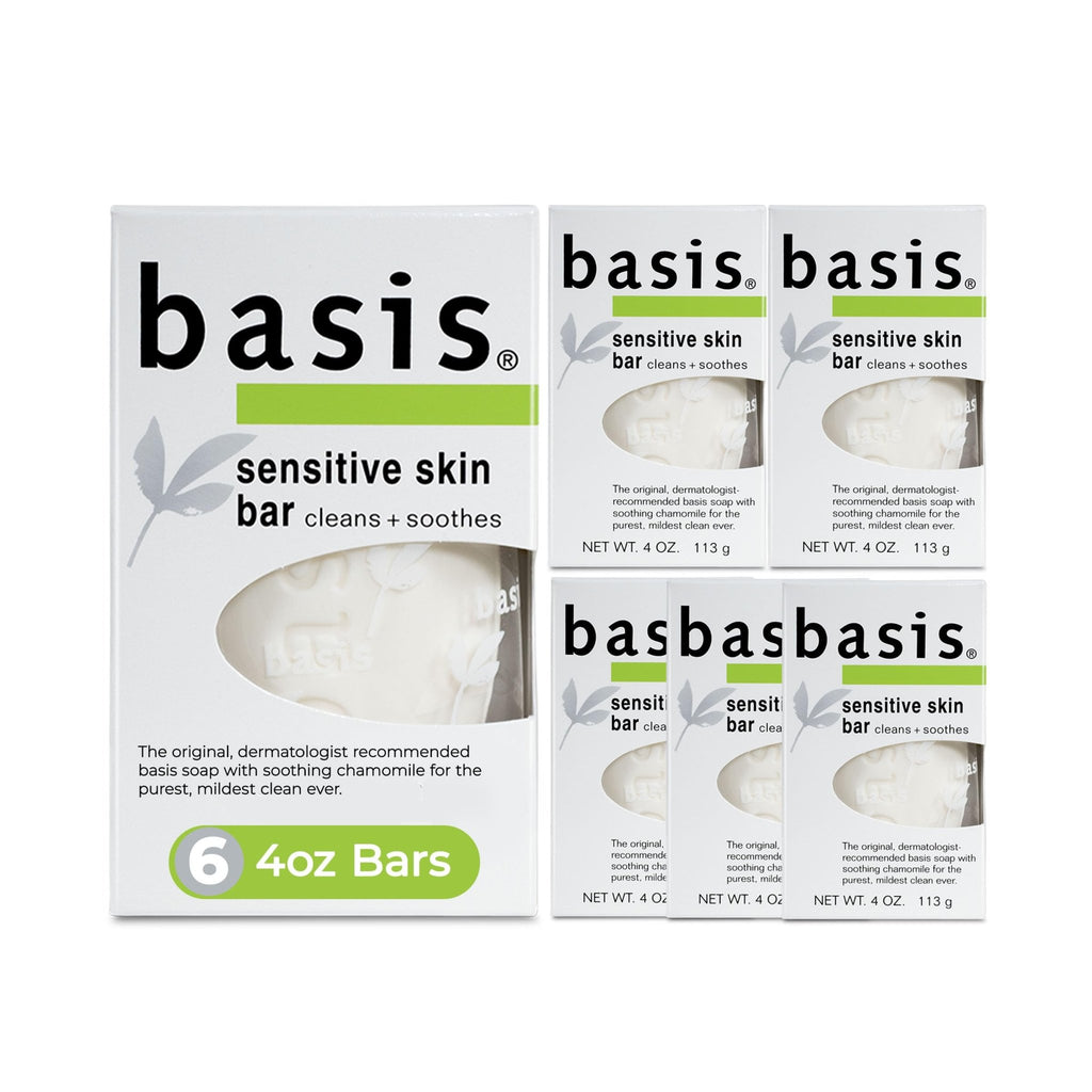 Basis Sensitive Skin Bar Soap for Body, Hands and Face, Unscented Soap Bar for Sensitive Skin with Chamomile and Aloe Vera - FENGGESTORE20