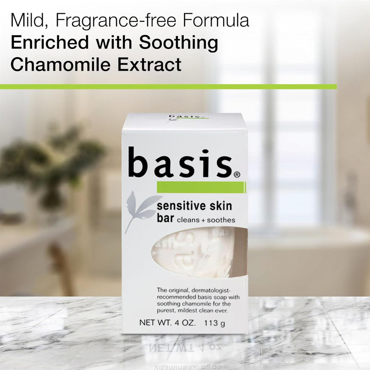 Basis Sensitive Skin Bar Soap for Body, Hands and Face, Unscented Soap Bar for Sensitive Skin with Chamomile and Aloe Vera - FENGGESTORE20