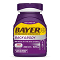 Bayer Back & Body 500mg Aspirin Plus Caffeine for Powerful Pain Relief, 200 Coated Caplets - FENGGESTORE20