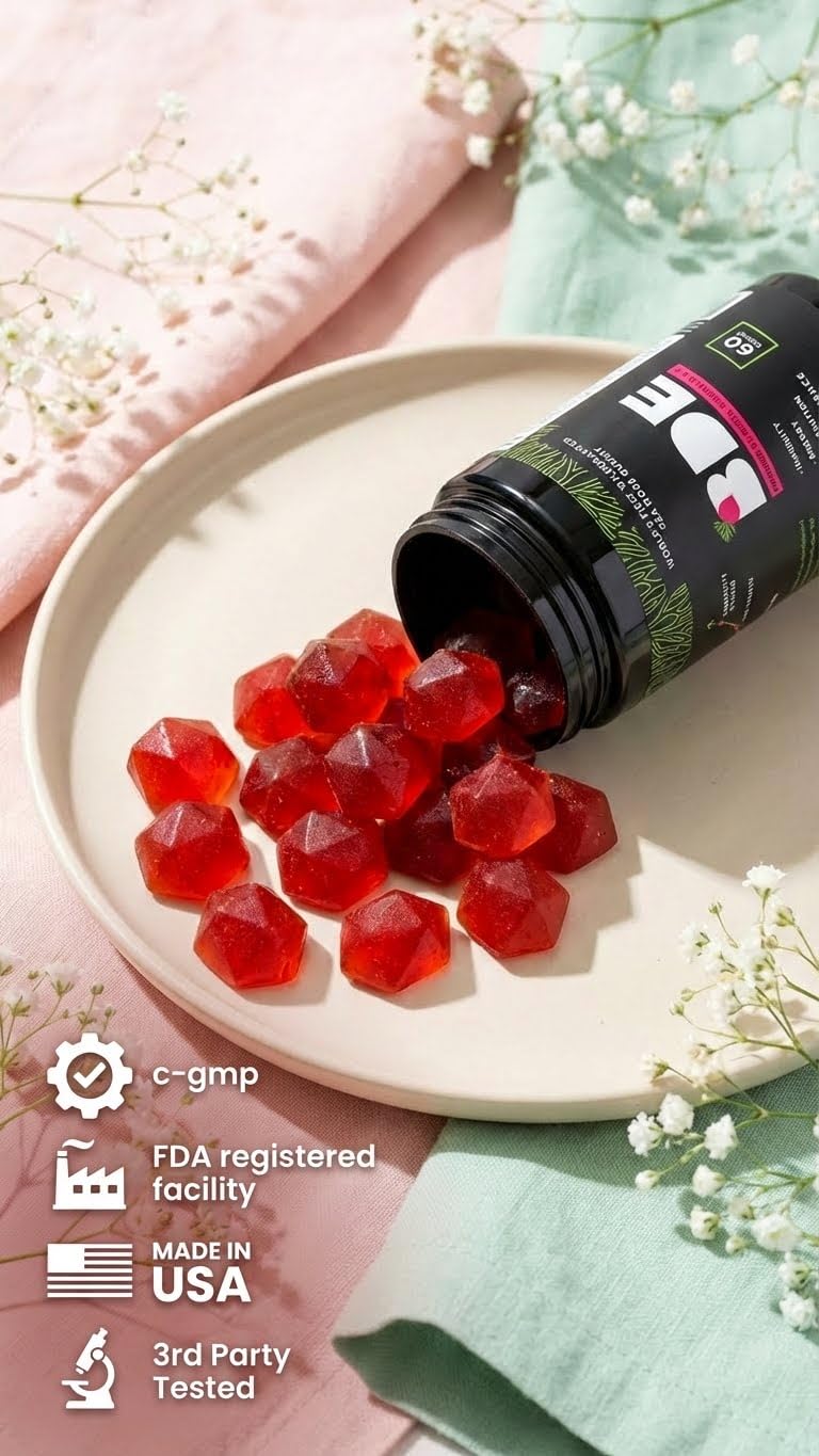 BDE Wildcrafted Sea Moss Gummy Maca Root, Beets, Lions Mane Mushroom, Vitamin D + E - Vegan Collagen, Zinc - FENGGESTORE20