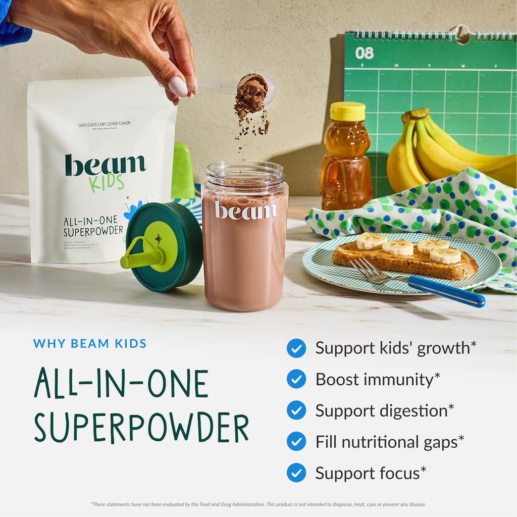 Beam Kids Multivitamin Powder – Kids Vitamins with Greens, Probiotic & Prebiotic, Immune Support for Children & Toddlers, No Artificial Sweeteners, For Picky Eaters, - FENGGESTORE20