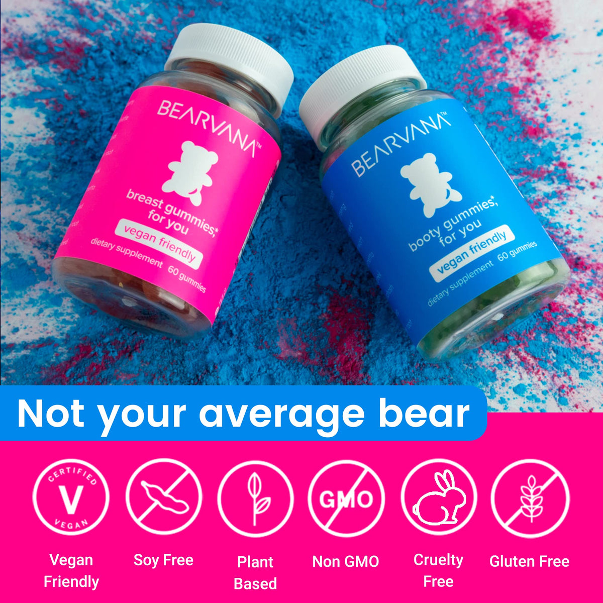 BEARVANA Top & Peach Support Combo Pack Multivitamin Gummies for Women | Includes Herbal Extracts & Essential Vitamins - FENGGESTORE20