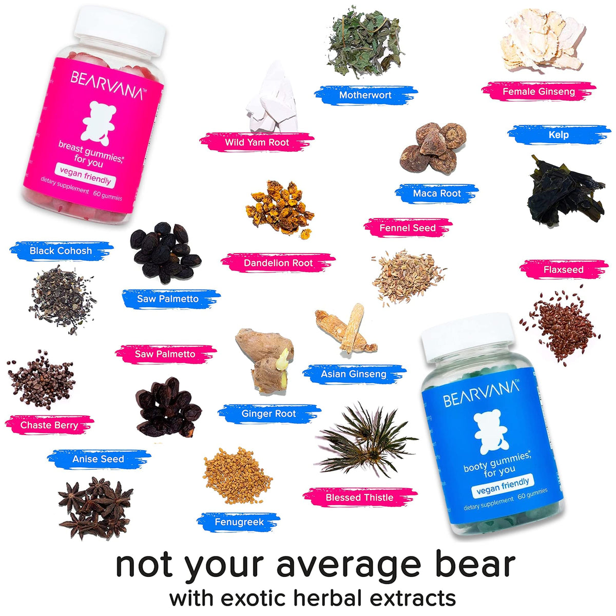 BEARVANA Top & Peach Support Combo Pack Multivitamin Gummies for Women | Includes Herbal Extracts & Essential Vitamins - FENGGESTORE20