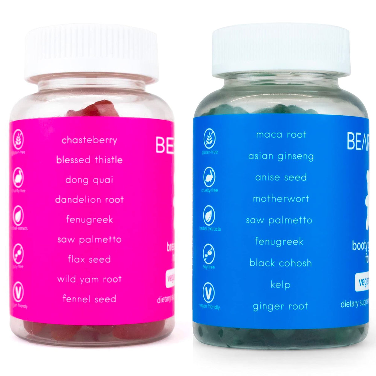 BEARVANA Top & Peach Support Combo Pack Multivitamin Gummies for Women | Includes Herbal Extracts & Essential Vitamins - FENGGESTORE20