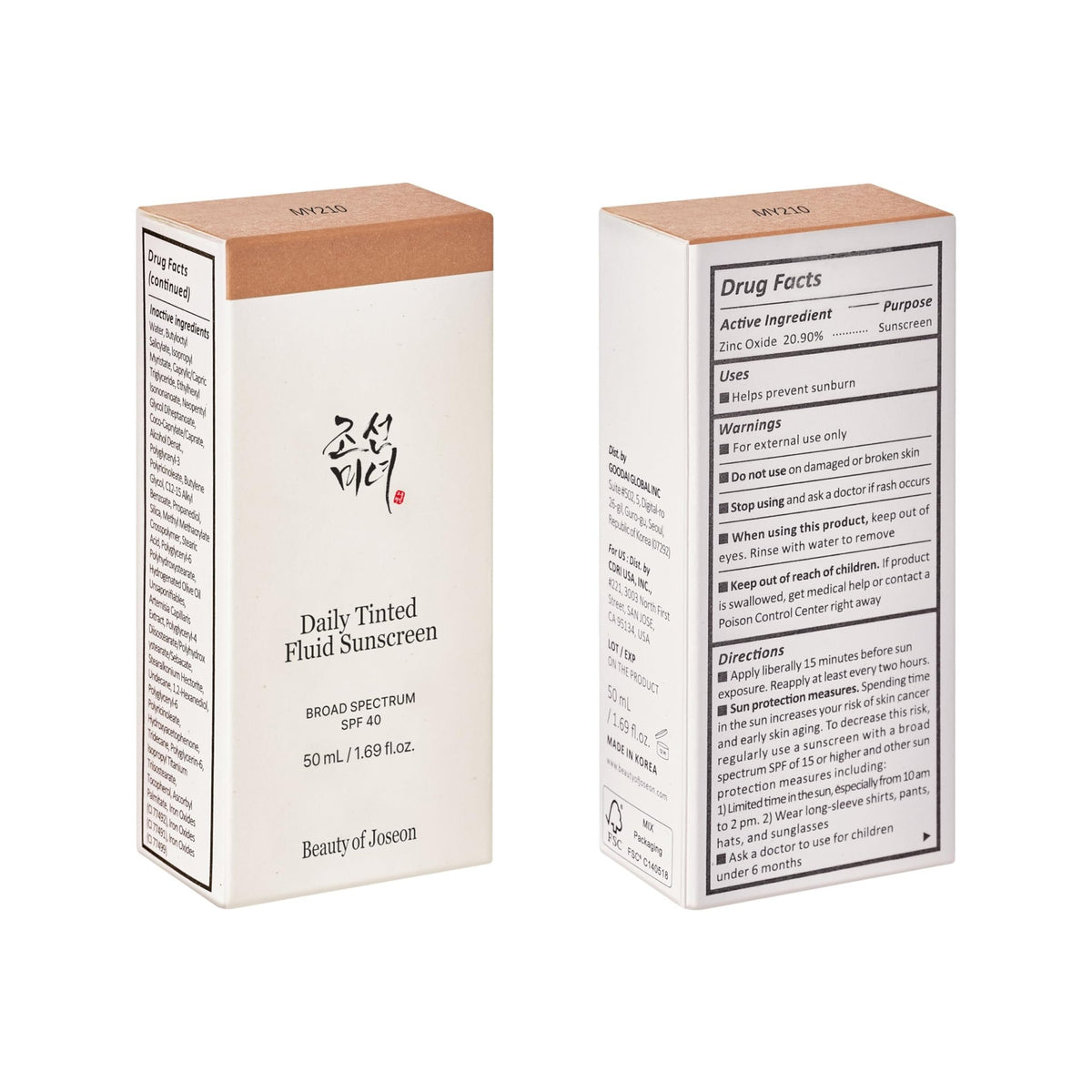 Beauty of Joseon Daily Tinted Fluid Sunscreen 12 Shades for Face Moisturizing Broad Spectrum SPF 40 Korean Skincare 50ml, 1.69 fl.oz - FENGGESTORE20
