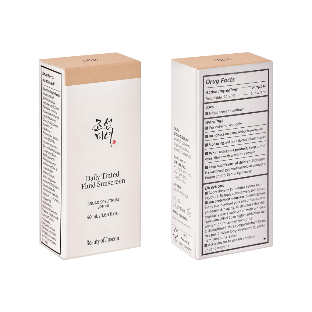Beauty of Joseon Daily Tinted Fluid Sunscreen 12 Shades for Face Moisturizing Broad Spectrum SPF 40 Korean Skincare 50ml, 1.69 fl.oz #LN110 - FENGGESTORE20