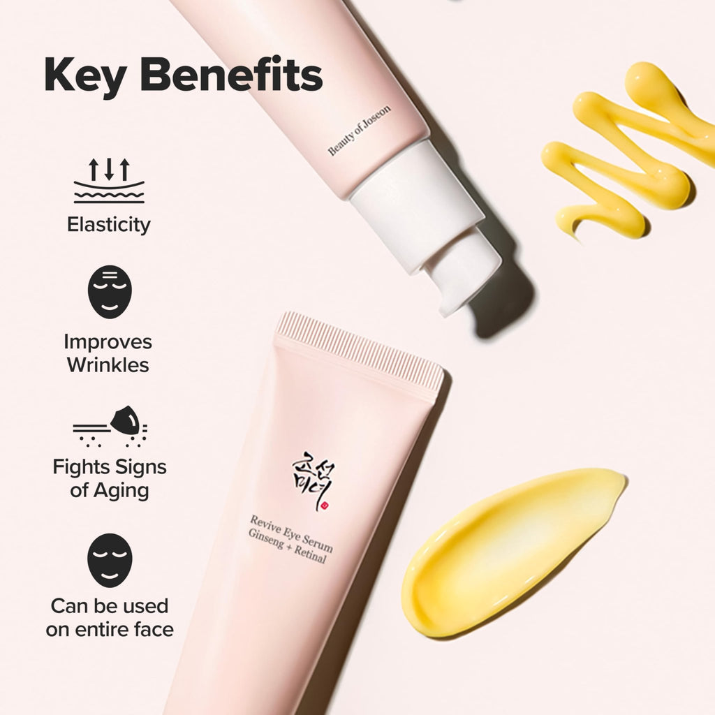 Beauty of Joseon Revive Eye Serum with Retinal Niacinamide Correction for Puffy Eye Bags Fine Lines Dark Circles Wrinkles, Korean Skin Care 30ml, 1.01 fl.oz - FENGGESTORE20