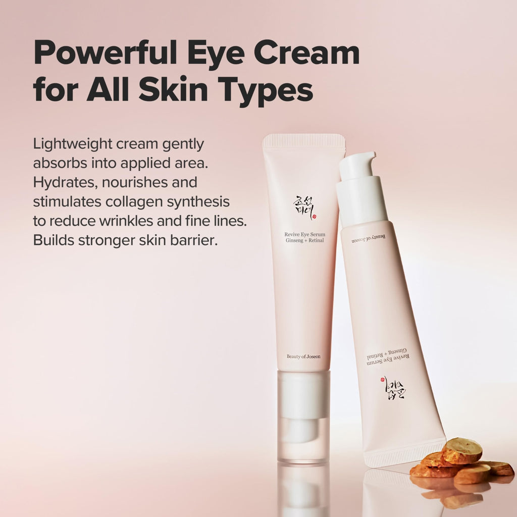 Beauty of Joseon Revive Eye Serum with Retinal Niacinamide Correction for Puffy Eye Bags Fine Lines Dark Circles Wrinkles, Korean Skin Care 30ml, 1.01 fl.oz - FENGGESTORE20