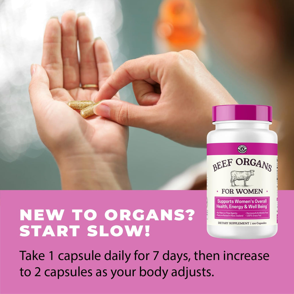 Beef Organ Supplement for Women - Beef Liver, Kidney, Heart and Uterus Tissue, Supports Women's Overall Energy and Health - Pasture Raised in New Zealand - FENGGESTORE20