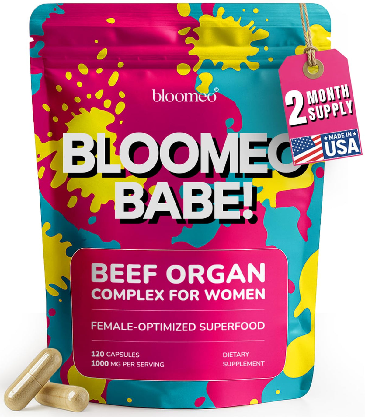 Beef Organ Supplement for Women – Grass Fed Liver, Uterus, Ovary, Heart, Kidney – 30+ Nutrients to Support Hormone Balance, Cycle Health, Energy, Immunity - FENGGESTORE20