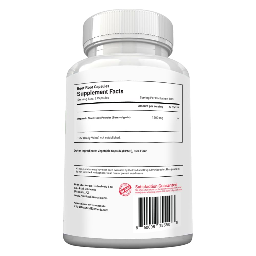 Beet Root Capsules - 1200mg Per Serving - 200 Beet Root Powder Capsules - Beetroot Powder Supports Blood Pressure, Athletic Performance, Digestive - FENGGESTORE20
