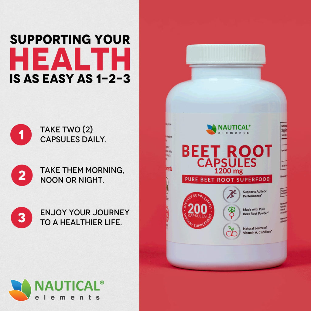 Beet Root Capsules - 1200mg Per Serving - 200 Beet Root Powder Capsules - Beetroot Powder Supports Blood Pressure, Athletic Performance, Digestive - FENGGESTORE20