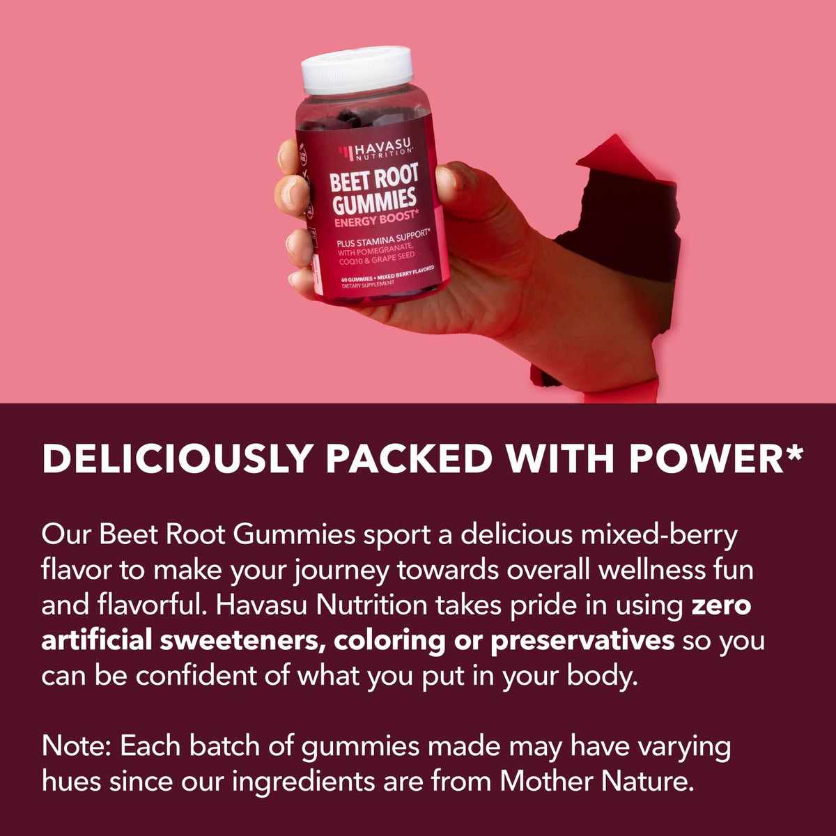 Beet Root Gummies with COQ10 & Pomegranate - Nitric Oxide Supplement for Men and Women - Beetroot for Endurance, Performance, Recovery - Vegan, Non-GMO, Gluten Free - FENGGESTORE20