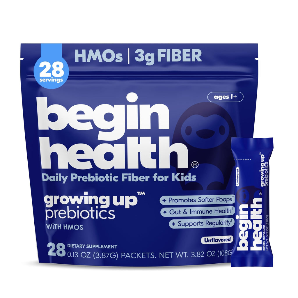 Begin Health Growing Up Prebiotics for Kids 28-Packs | Prebiotic Soluble Powder Stool Softeners and Digestive Gut Health Supplement | Ideal to Mix with Kids Daily - FENGGESTORE20