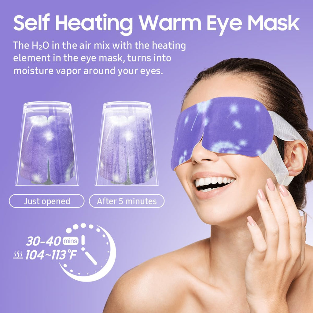 BeHoomi Steam Eye Mask, 10 Packs Heated Eye Mask, Self Heating Disposable SPA Warm Compress for Eyes Sleep Mask, Travel Essentials - FENGGESTORE20