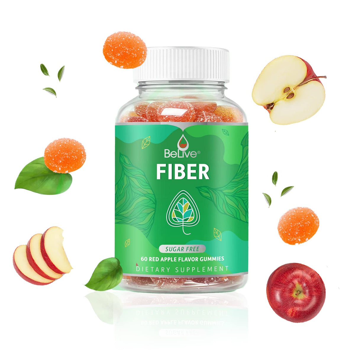 BeLive Fiber Gummies - Sugar Free Prebiotic Digestive Health and Regularity Supplement - Chicory Root & Inulin - FENGGESTORE20
