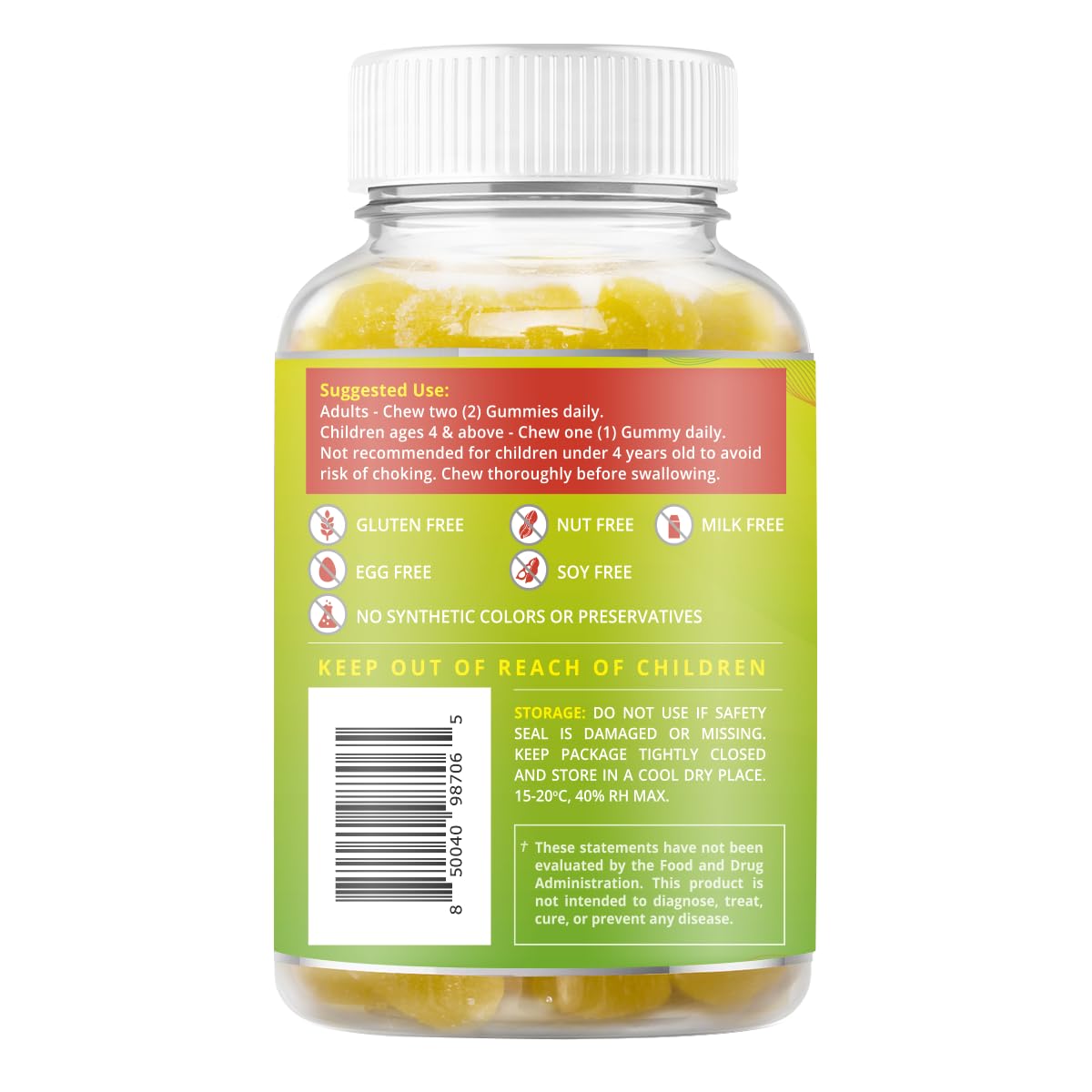 BeLive Magnesium Glycinate Gummies 200 mg - Sugar Free Supplement for Muscle Relaxation, Sleep Support, & Heart Health for Adults & Kids - FENGGESTORE20