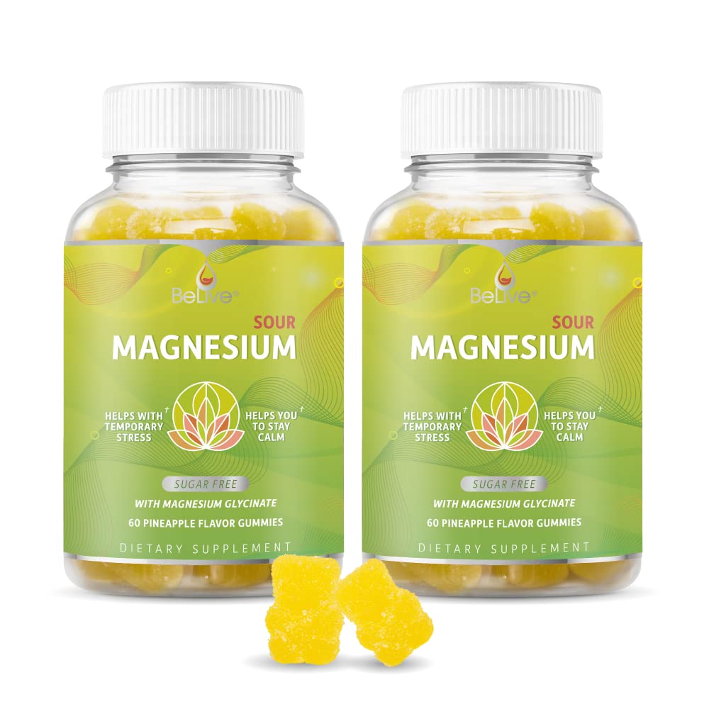 BeLive Magnesium Glycinate Gummies 200 mg - Sugar Free Supplement for Muscle Relaxation, Sleep Support, & Heart Health for Adults & Kids - FENGGESTORE20
