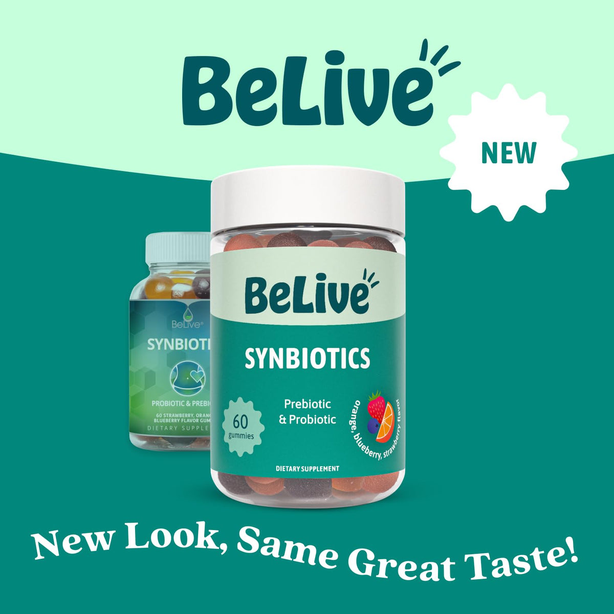 BeLive Synbiotics - Probiotic & Prebiotic Fiber Gummies – High Strength Inulin (3g), Dietary Fiber Supplement, Digestive Support for Kids & Adults - FENGGESTORE20