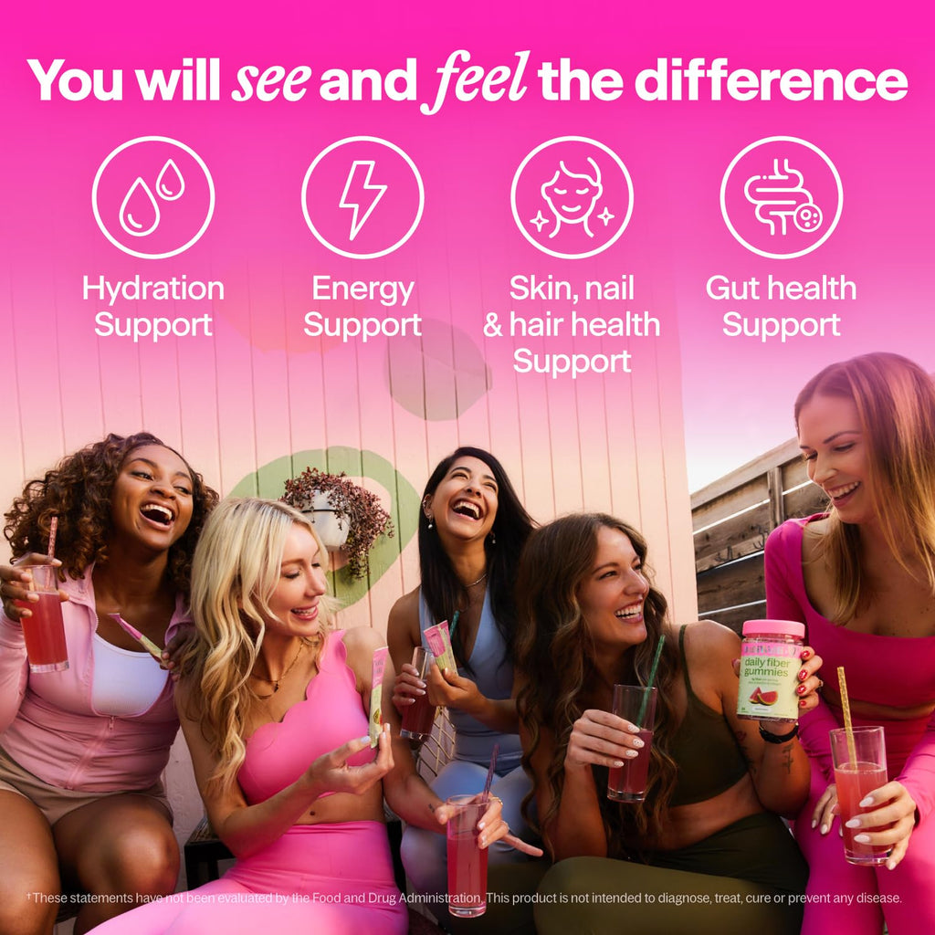 Belli Welli Daily Fiber Supplement Packets with Collagen, Probiotics & Electrolytes | Single Serve Packets for Gut Health - FENGGESTORE20