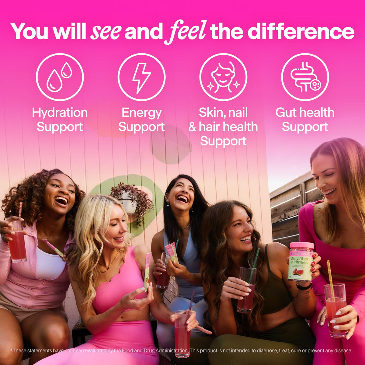 Belli Welli Daily Fiber Supplement Packets with Collagen, Probiotics & Electrolytes | Single Serve Packets for Gut Health - FENGGESTORE20