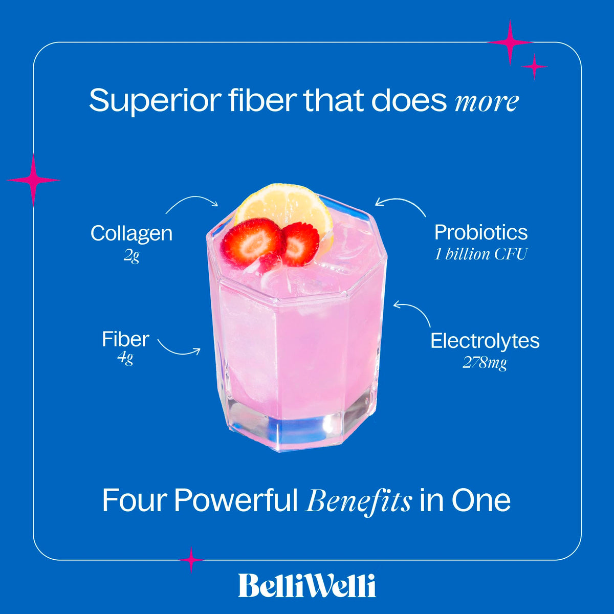 BelliWelli Fiber Supplement for Women & Men Premium Daily Fiber Powder from Organic Acacia with Added Collagen Electrolytes & Probiotics No Bloat Constipation - FENGGESTORE20