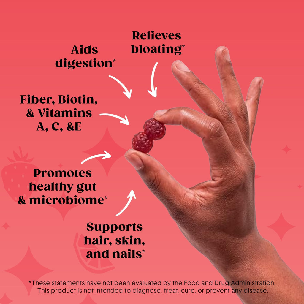 Bellway Super Fiber Gummies + Beauty – Sugar Free Fiber Supplement with Biotin & Vitamins A C E – Supports Digestive Health, - FENGGESTORE20