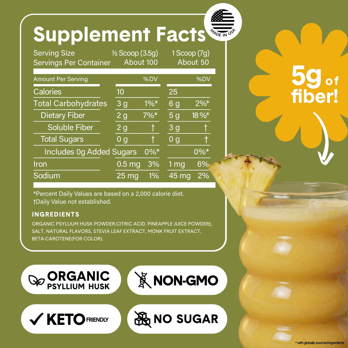 Bellway Super Fiber Powder + Fruit, Sugar Free Organic Psyllium Husk Powder Fiber Supplement for Regularity, Bloating Relief & Digestive Health, Plant-Based, - FENGGESTORE20