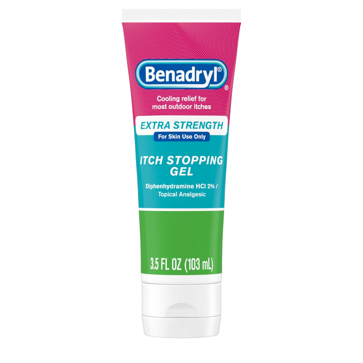 Benadryl Extra Strength Anti Itch Relief Gel, 2% Diphenhydramine HCl, Relief from Insect Bites, Sunburn & More, Great for Camping Essentials, 3.5 fl oz - FENGGESTORE20