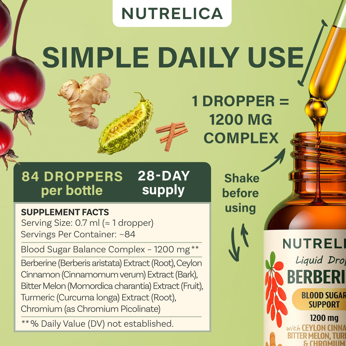Berberine with Ceylon Cinnamon, Bitter Melon, Turmeric & Chromium – Blood Sugar Balance & Glucose Metabolism - FENGGESTORE20