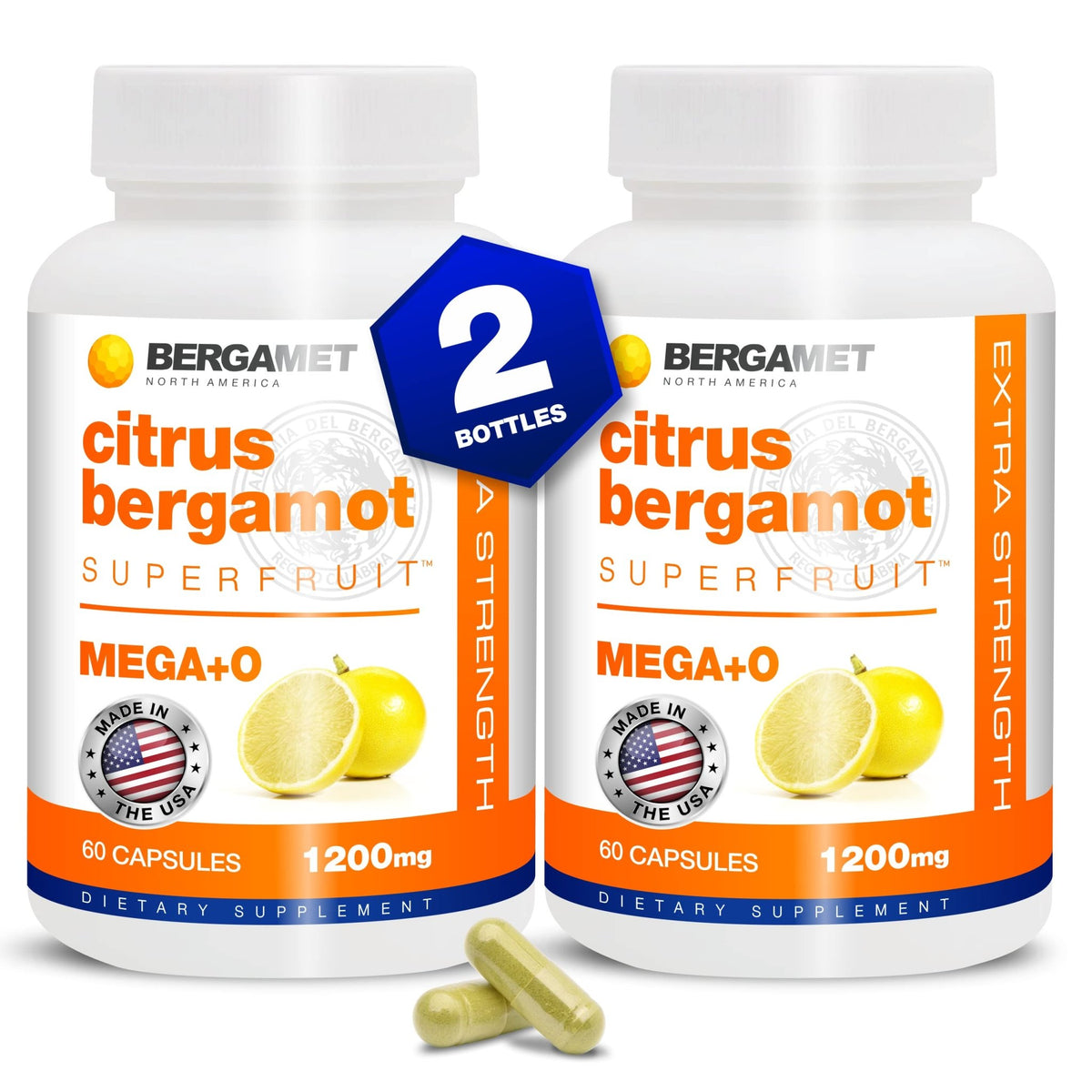 BergaMet Citrus Bergamot Supplement, 170:1 Extract, 1200mg per Serving, 80% Polyphenols, Italian Citrus Bergamot Supplement, - FENGGESTORE20