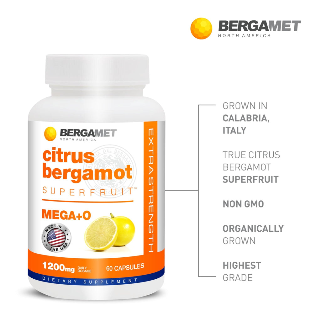 BergaMet Citrus Bergamot Supplement, 170:1 Extract, 1200mg per Serving, 80% Polyphenols, Italian Citrus Bergamot Supplement, - FENGGESTORE20