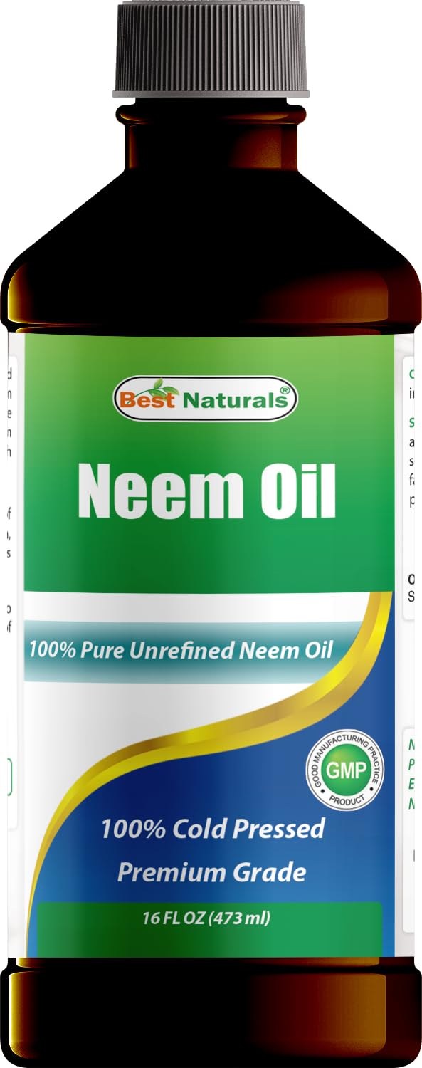 Best Naturals 100% Pure Neem Oil, 100% Cold Pressed and Unrefined - 16 OZ (1 Bottle) - FENGGESTORE20