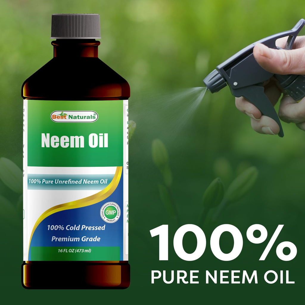 Best Naturals 100% Pure Neem Oil, 100% Cold Pressed and Unrefined - 16 OZ (1 Bottle) - FENGGESTORE20