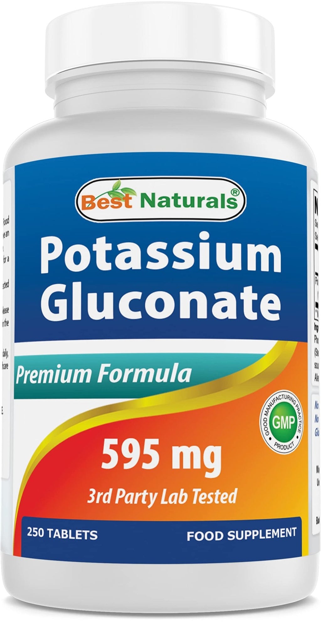 Best Naturals Potassium Gluconate Supplement 595 Mg Tablet, 250Count - FENGGESTORE20
