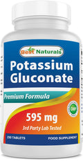 Best Naturals Potassium Gluconate Supplement 595 Mg Tablet, 250Count - FENGGESTORE20