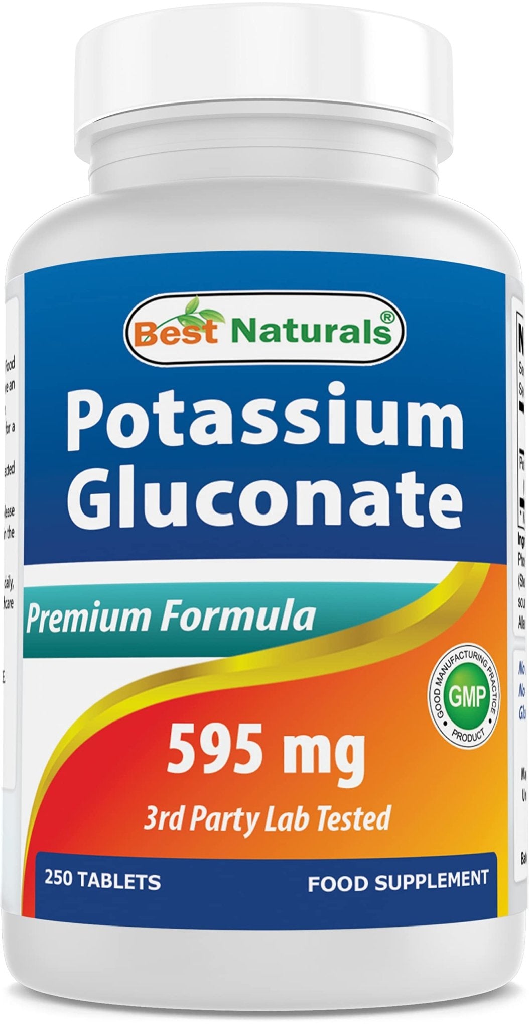 Best Naturals Potassium Gluconate Supplement 595 Mg Tablet, 250Count - FENGGESTORE20