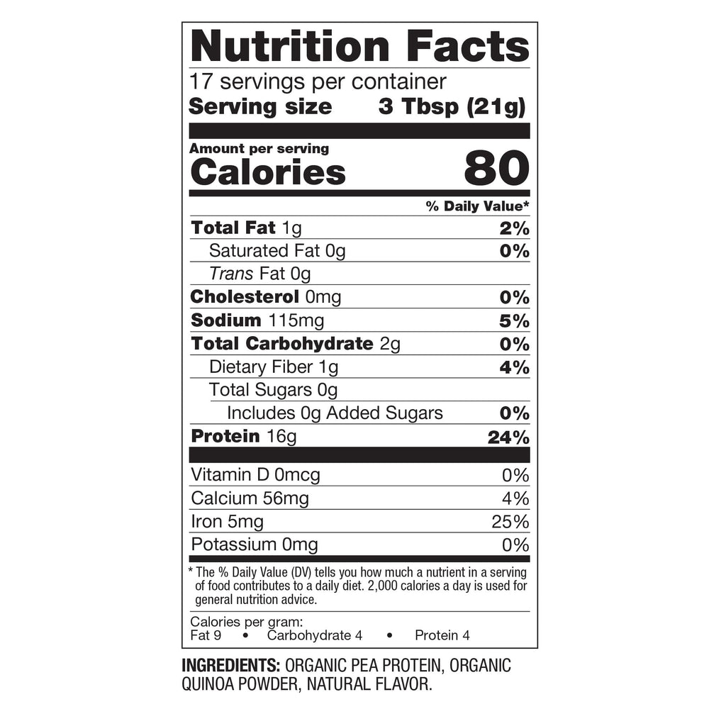 BetterBody Foods Organic Plant Based Protein Powder, 16g of Protein 24% DV, Vegan, Low Net Carbs, Gluten Free, Dairy Free, No Sugar Added, Soy Free, Non-GMO, 12.7 Ounces - FENGGESTORE20