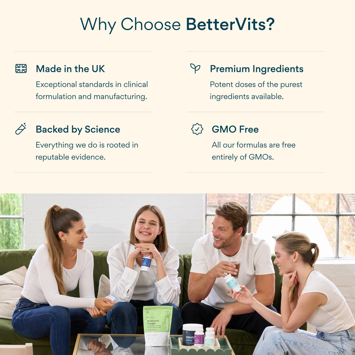 Bettervits Collagen Peptides Complex with Hyaluronic Acid & Turmeric | Hydrolyzed Marine Collagen Supplements for Women & Men | Collagen with Vitamin C - FENGGESTORE20
