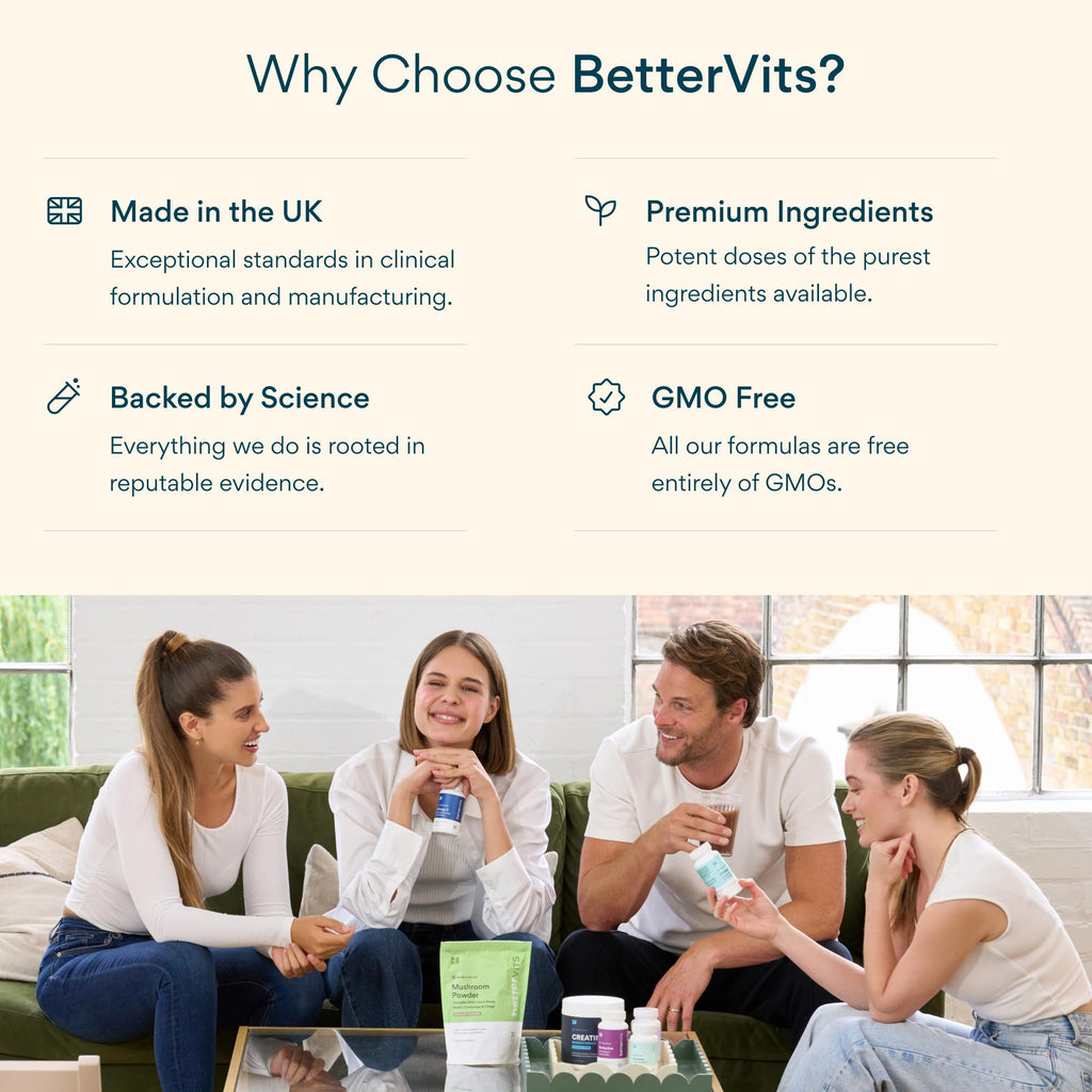 Bettervits Probiotics for Women & Men – 75 Billion CFU | Digestive Health and Gut Support Prebiotic | 14 Clinically Studied Strains with Vitamin B12, - FENGGESTORE20