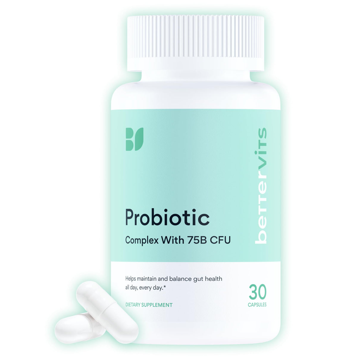 Bettervits Probiotics for Women & Men – 75 Billion CFU | Digestive Health and Gut Support Prebiotic | 14 Clinically Studied Strains with Vitamin B12, - FENGGESTORE20