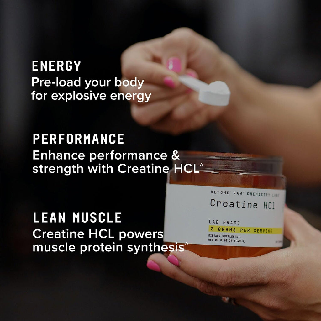 BEYOND RAW Creatine HCl Powder, Science Backed, Lab Grade, Creatine for Women & Men, Muscle Strength, Energy Production, Athletic Performance, Cognitive Support, - FENGGESTORE20