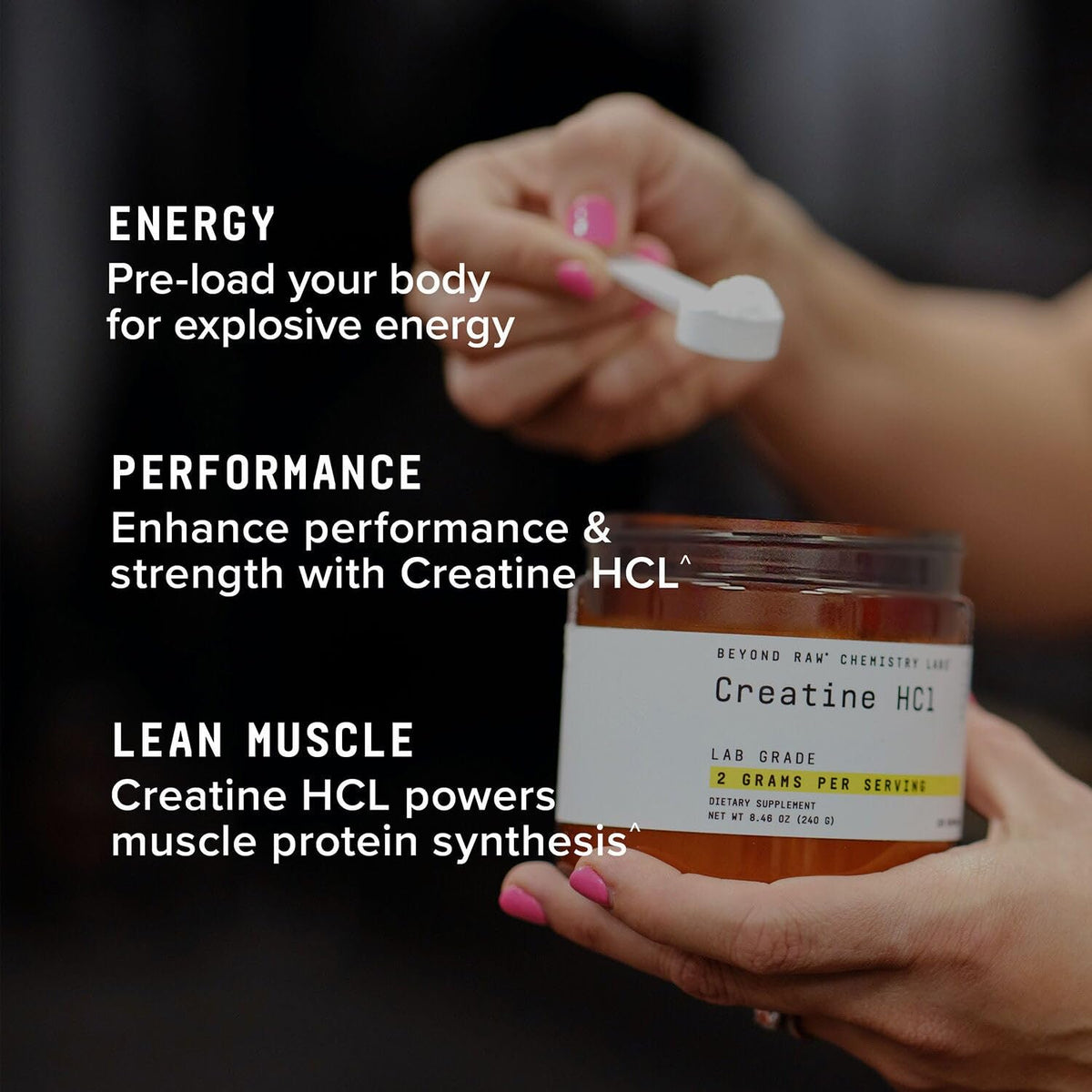 BEYOND RAW Creatine HCl Powder, Science Backed, Lab Grade, Creatine for Women & Men, Muscle Strength, Energy Production, Athletic Performance, Cognitive Support, - FENGGESTORE20