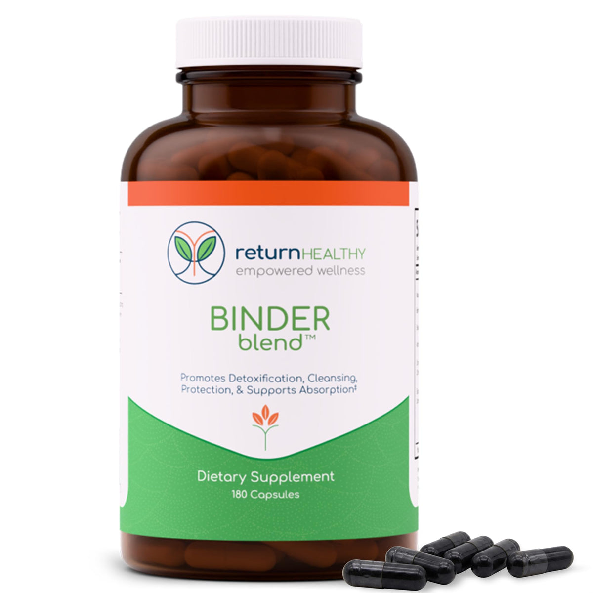 Binder Blend - Toxin Binder Supplement, Detox Capsules for a Healthy Gut - 180 Capsules - 90 Servings - 960mg Activated Charcoal - FENGGESTORE20
