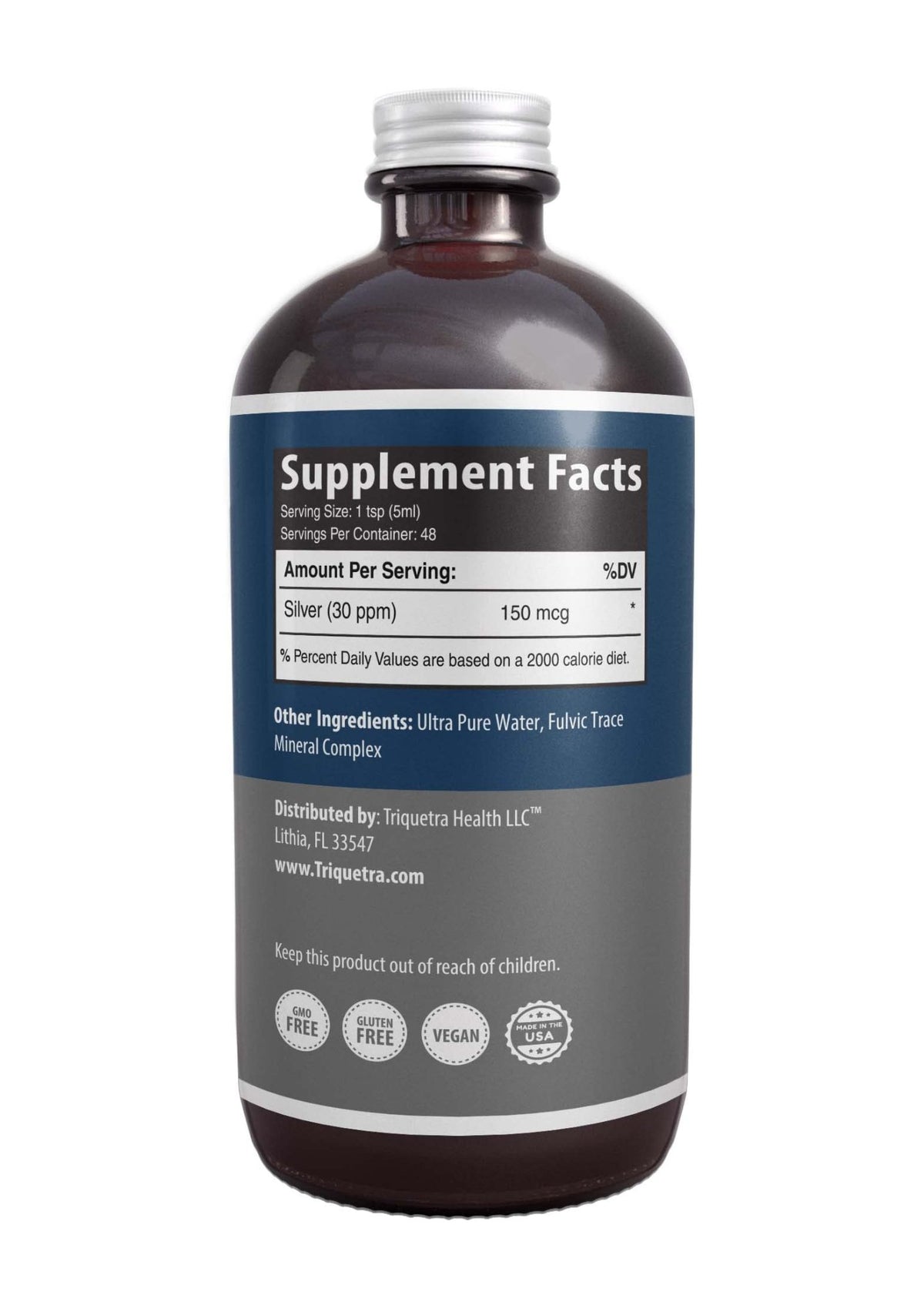 Bioactive Colloidal Silver - 8 oz, Glass Bottle, Vegan, Safe Doses with Highest Effectiveness - Nano Ions, 30 PPM - Immune Support (48 Servings) - FENGGESTORE20