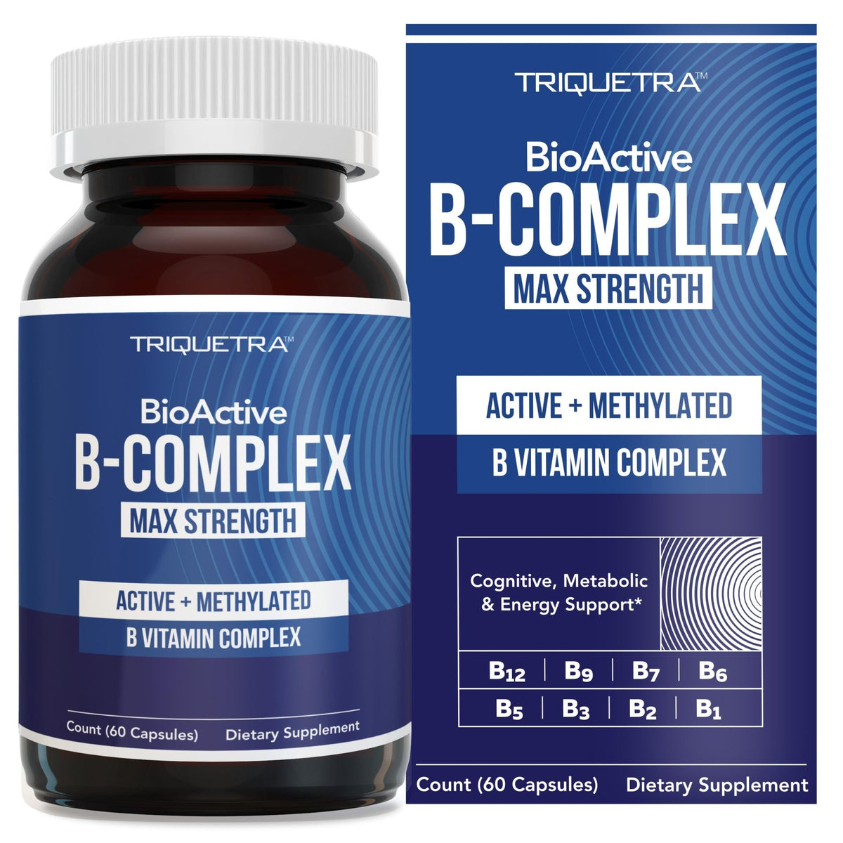 BioActive Vitamin B Complex - Blood Stream Ready, Methylated B Complex - Featuring Methylfolate, 3 BioActive Forms of B12, BenfoPure® B1 & Pantesin - FENGGESTORE20