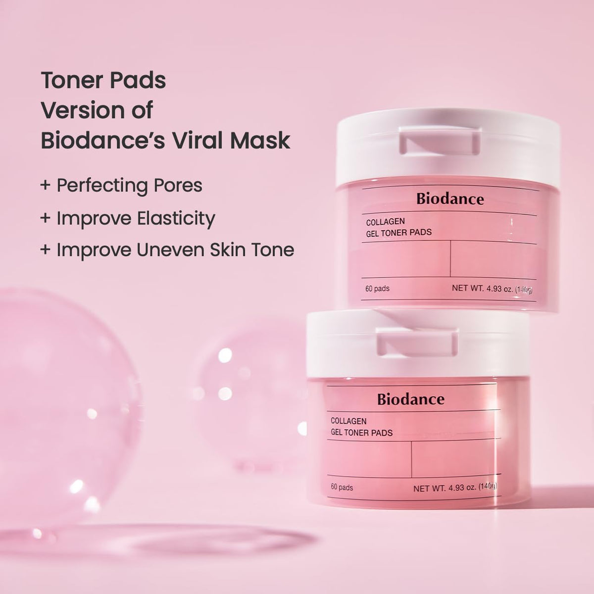 Biodance Collagen Gel Toner Pads, Pore Minimizer for Face, Improving Elasticity, Plumping Toner Pads for Sensitive Skin - FENGGESTORE20