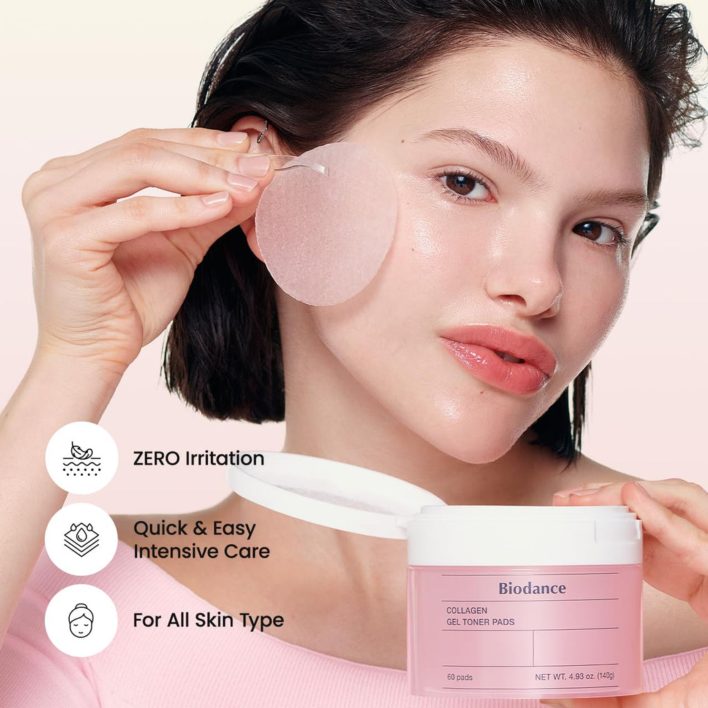 Biodance Collagen Gel Toner Pads, Pore Minimizer for Face, Improving Elasticity, Plumping Toner Pads for Sensitive Skin - FENGGESTORE20