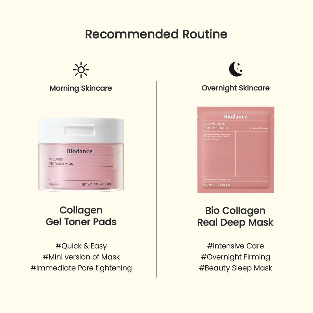 Biodance Collagen Gel Toner Pads, Pore Minimizer for Face, Improving Elasticity, Plumping Toner Pads for Sensitive Skin - FENGGESTORE20