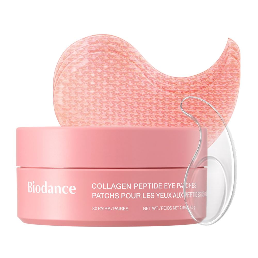 BIODANCE Collagen Peptide Eye Patches, Anti Wrinkle & Smile Line Patches for Face, Under Eye Mask for Fine Lines & Eye Bags, Travel Essentials & Self Care Gifts for Women, Korean Skin Care (60 Count) - FENGGESTORE20